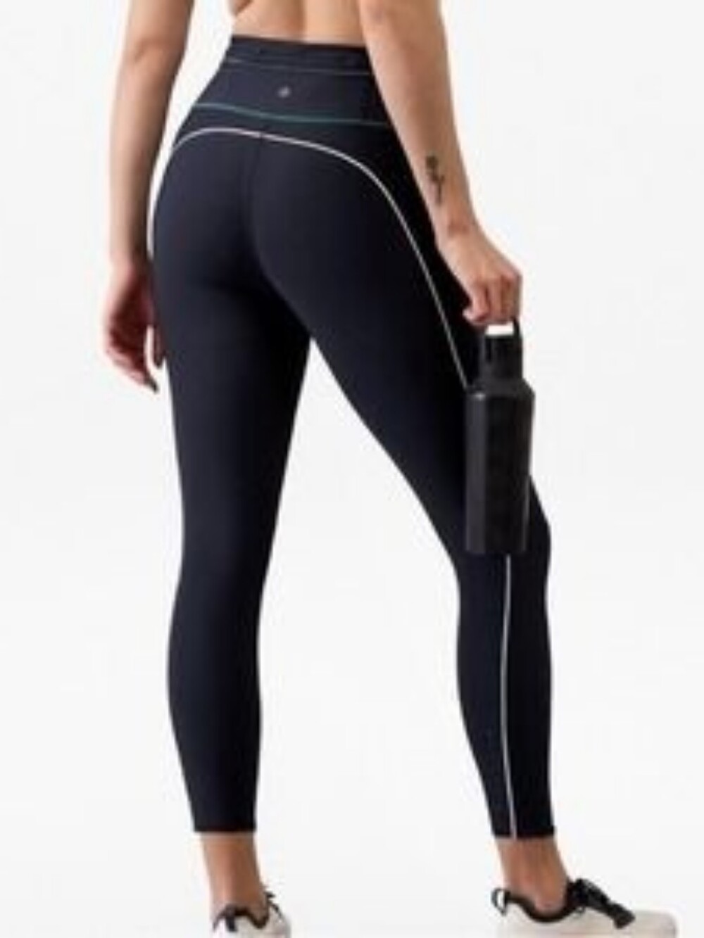 Athleta Pacesetter 7/8 Stripe Tight Legging Blue Sz XXS Womens Athletic Stretch